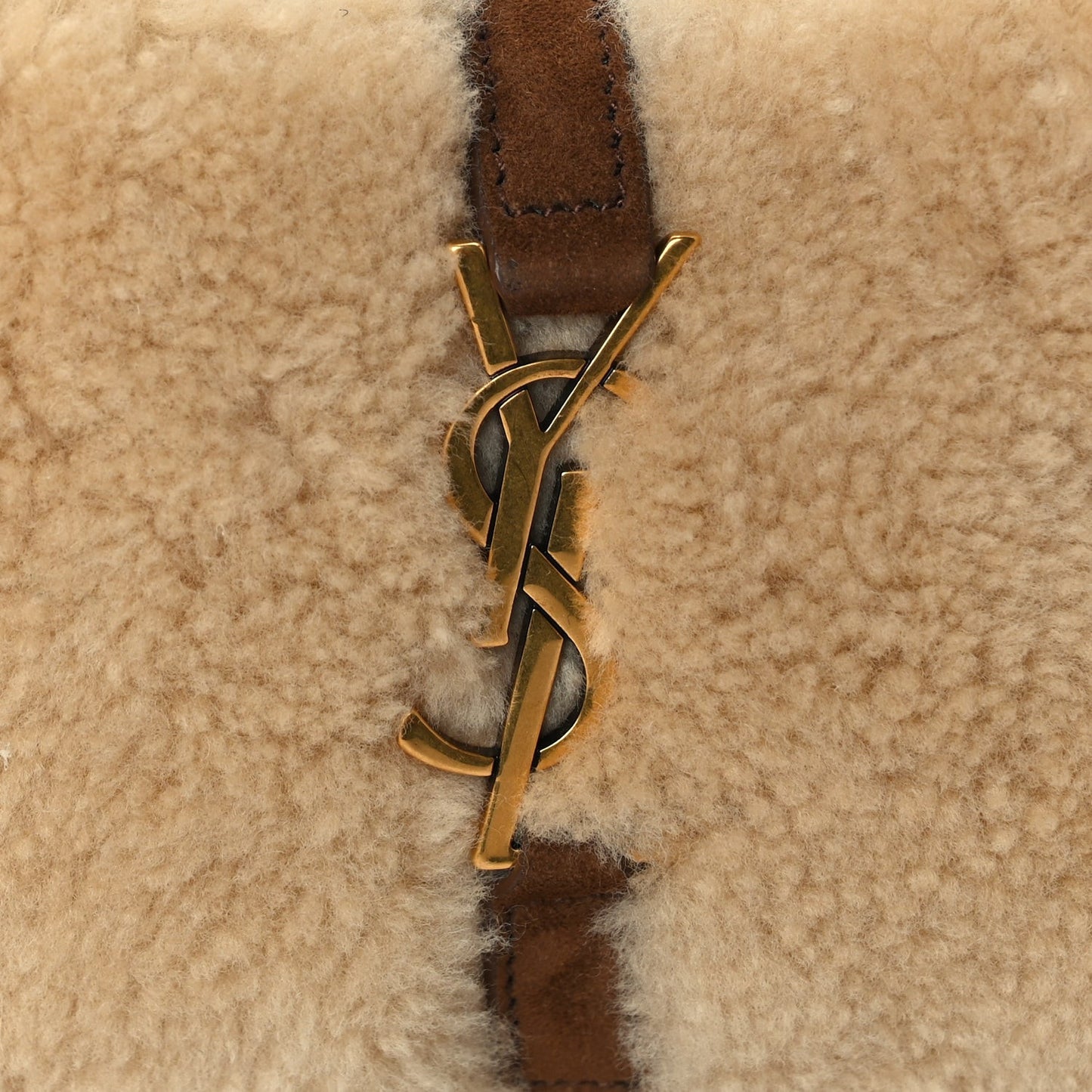 Shearling Le 5 A 7 Mini Hobo Natural Beige