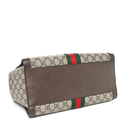 Gucci GG Supreme Monogram Web Medium Ophidia Tote Bag Brown 4 of 10