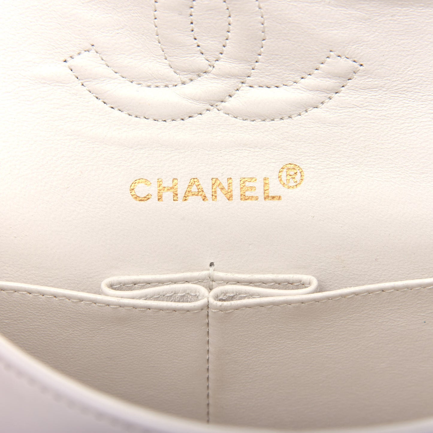 Lambskin Quilted Small Double Flap White