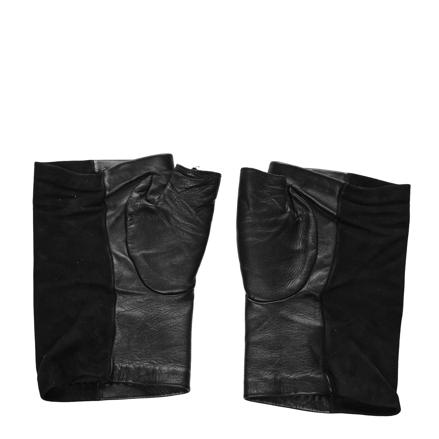 Suede Lambskin Fingerless CC Gloves 8.5 Black