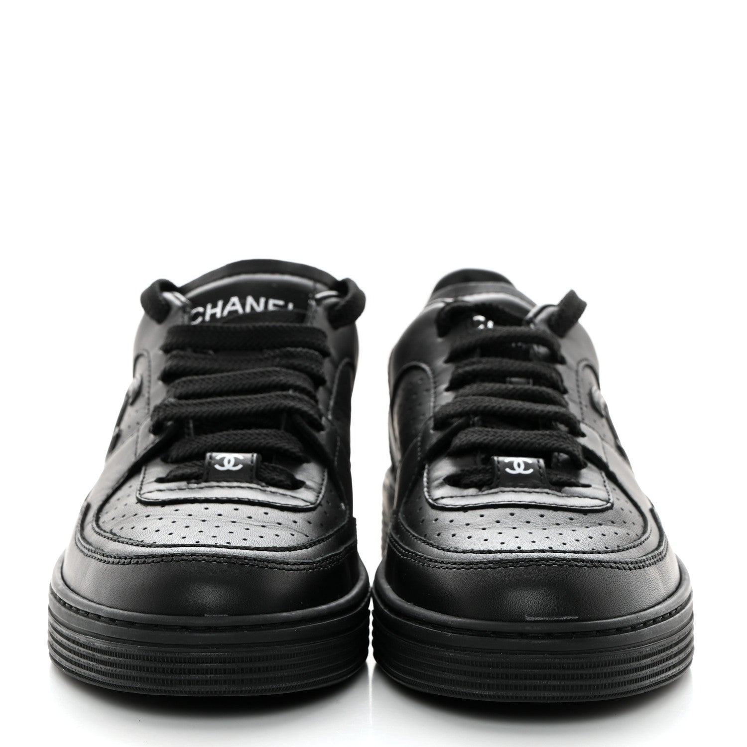 Chanel Calfskin CC Womens Sneakers 35 Black 2 of 10