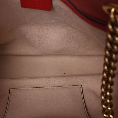 Gucci Calfskin Matelasse Medium GG Marmont Shoulder Bag Hibiscus Red 4 of 7