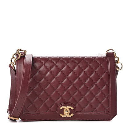 Chanel Calfskin Quilted Large Flap Bag Burgundy 1 of 11