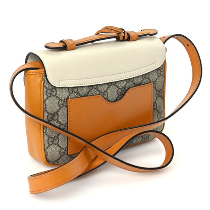 Gucci GG Supreme Monogram Calfskin Mini Padlock Flap Pocket Shoulder Bag Mystic White Sun Oil 2 of 8