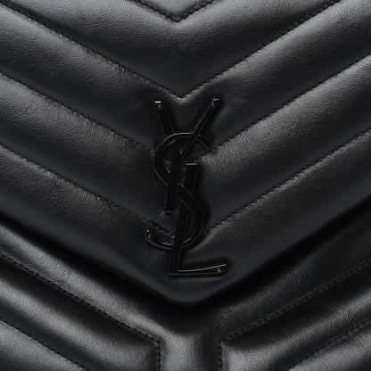 Saint Laurent Calfskin Y Quilted Monogram Monochrome Medium Loulou Chain Satchel Black 6 of 8