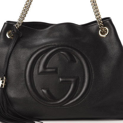 Gucci Pebbled Calfskin Medium Soho Chain Shoulder Bag Black 10 of 10