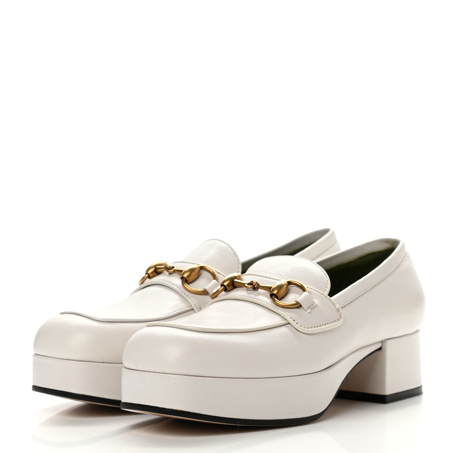 Gucci Goatskin Houdan Platform Loafers 36 Great White 3 of 9