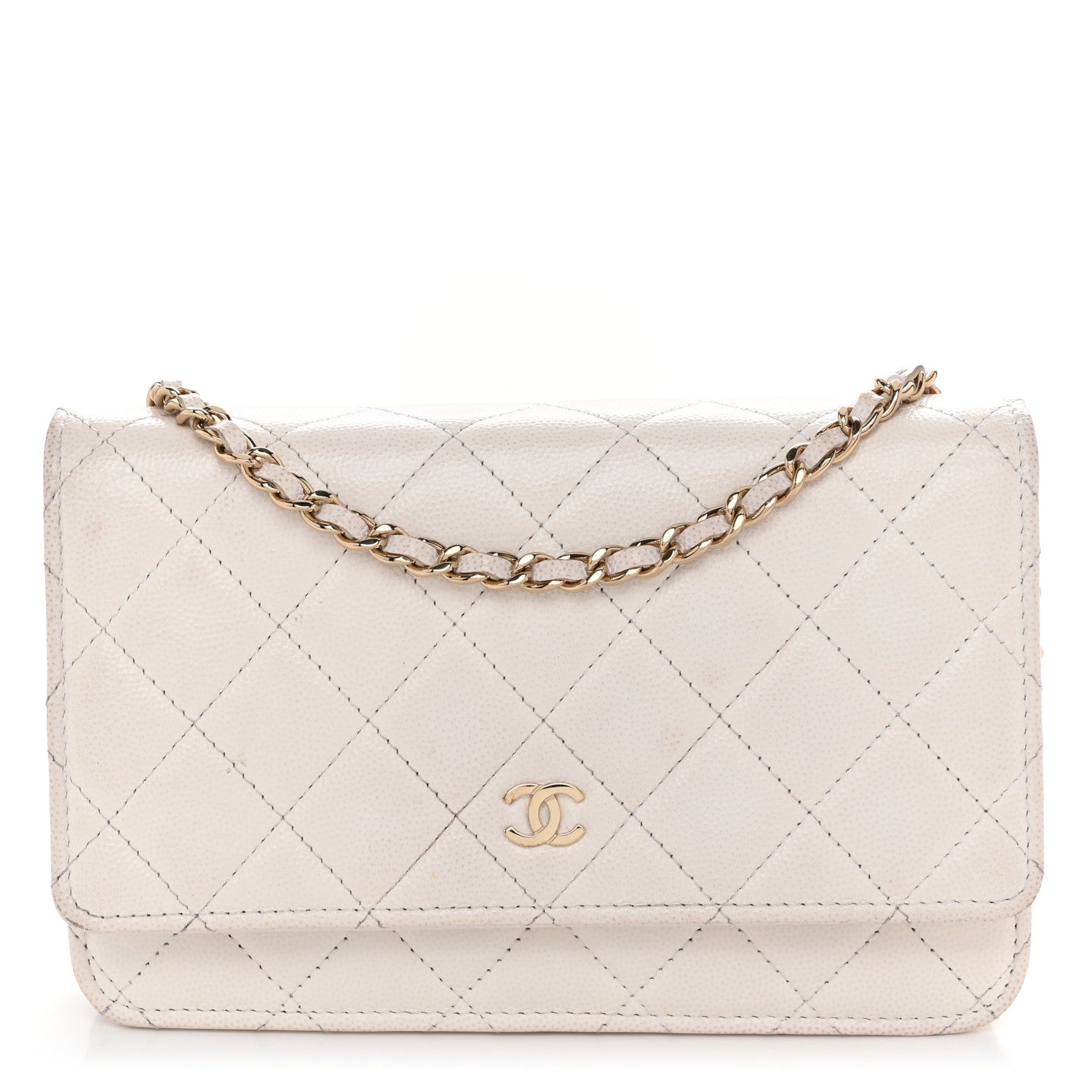 Chanel Caviar Quilted Wallet On Chain WOC White 1 of 14