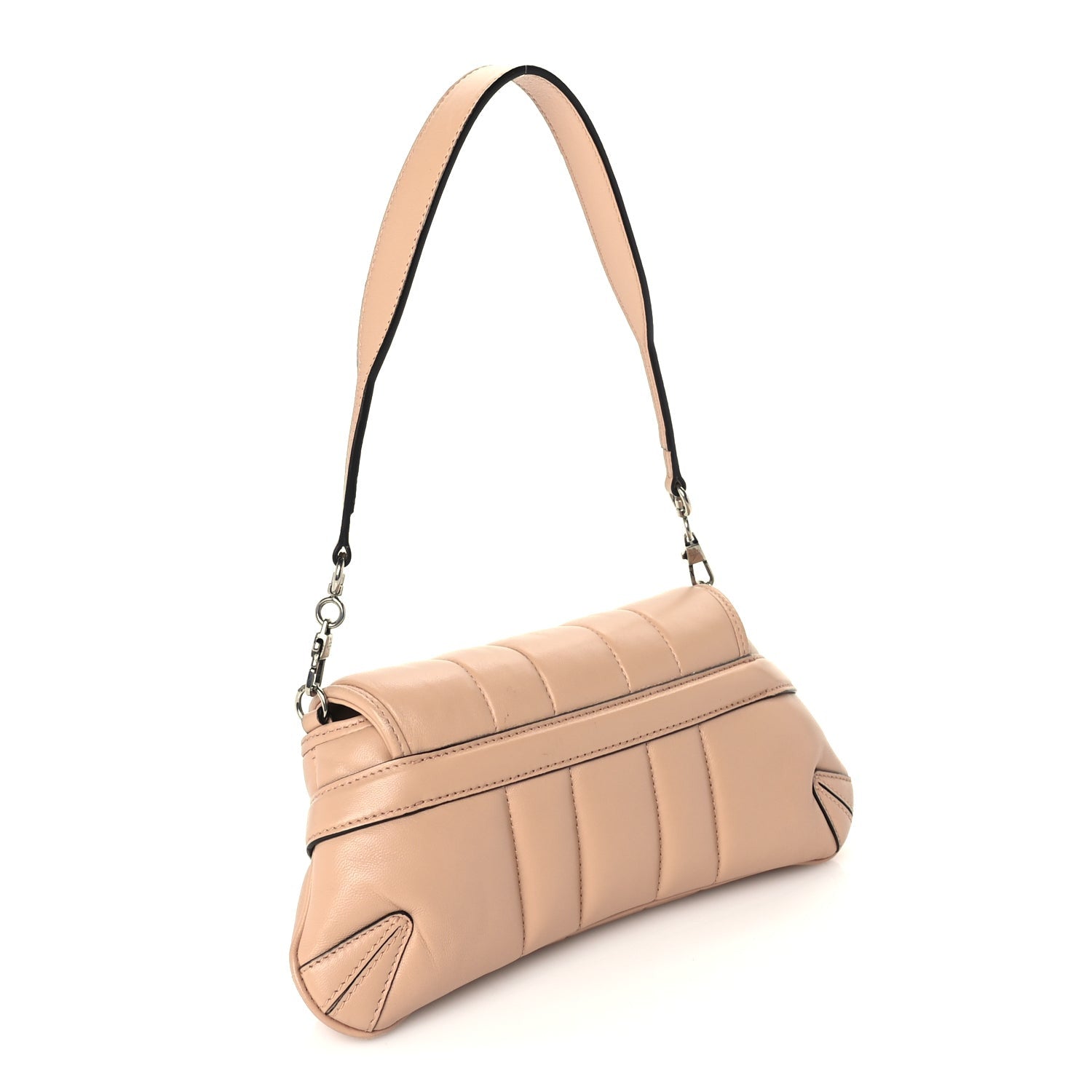 Gucci Nappa Vertical Matelasse Small Maxi Horsebit Chain Shoulder Bag Beige 2 of 8