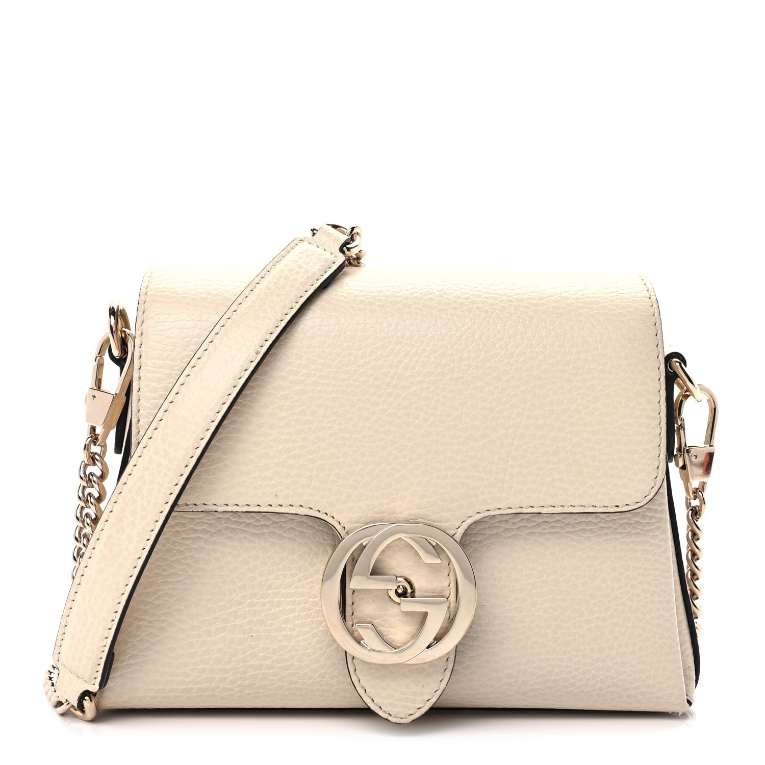 Gucci Dollar Calfskin Interlocking G Crossbody Bag  Ivoire 1 of 8