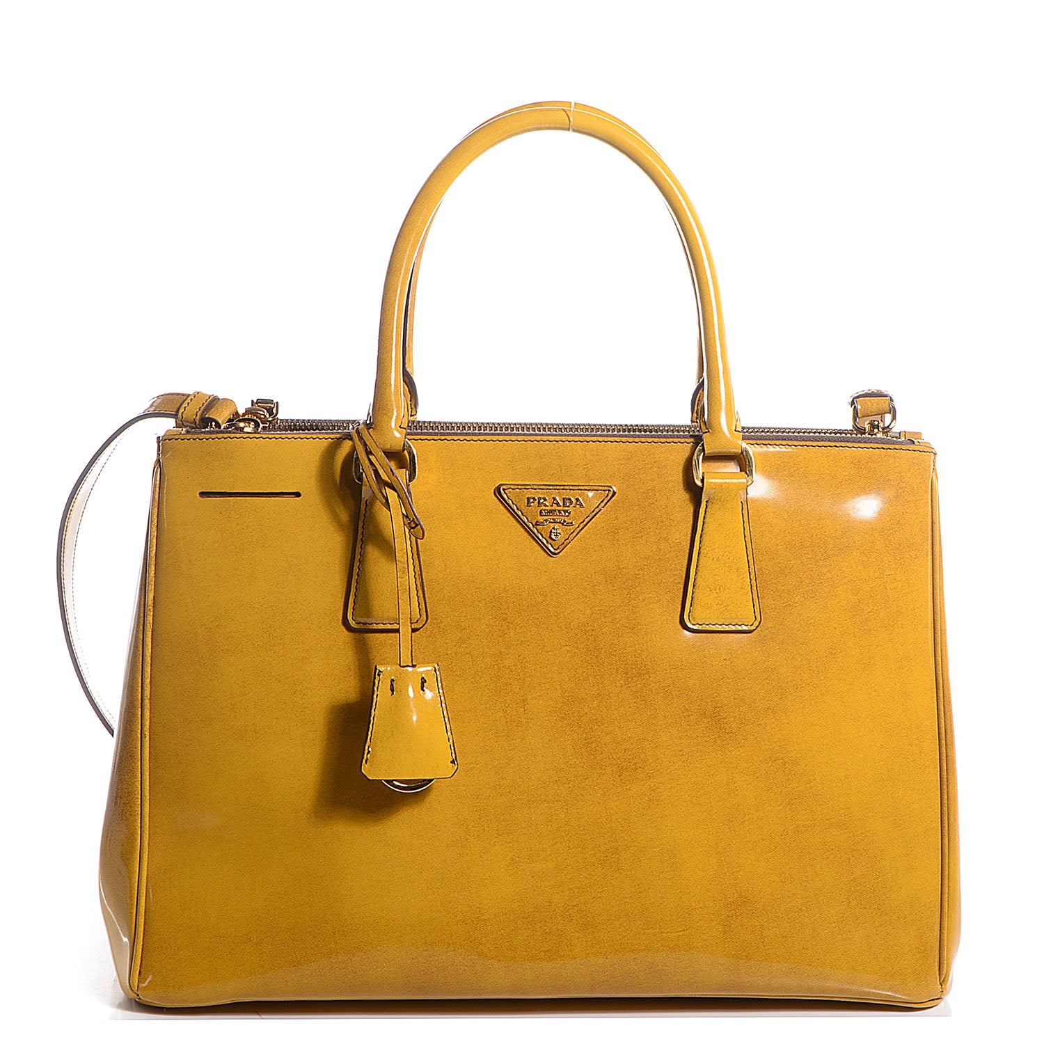 Prada Spazzolato Medium Double Zip Tote Sole Fume 1 of 12