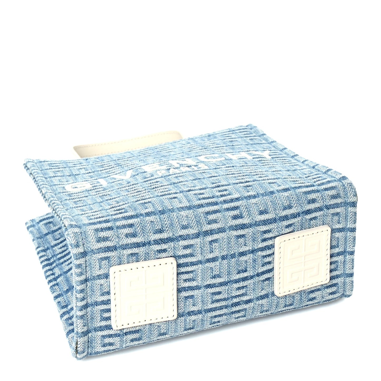 Washed Denim Mini G Shopping Tote  Blue