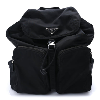 Prada Tessuto Nylon Saffiano Vela Medium Backpack Black 1 of 7