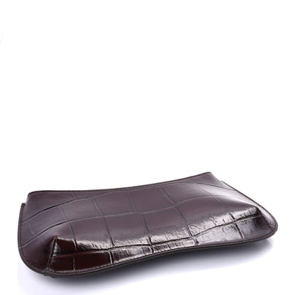 Jacquemus Calfskin Crocodile Embossed Le Bisou Midnight Brown 3 of 7