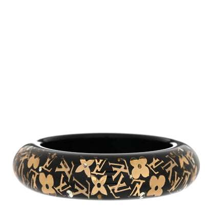 Louis Vuitton Resin Swarovski Inclusion Bracelet GM Black 1 of 6