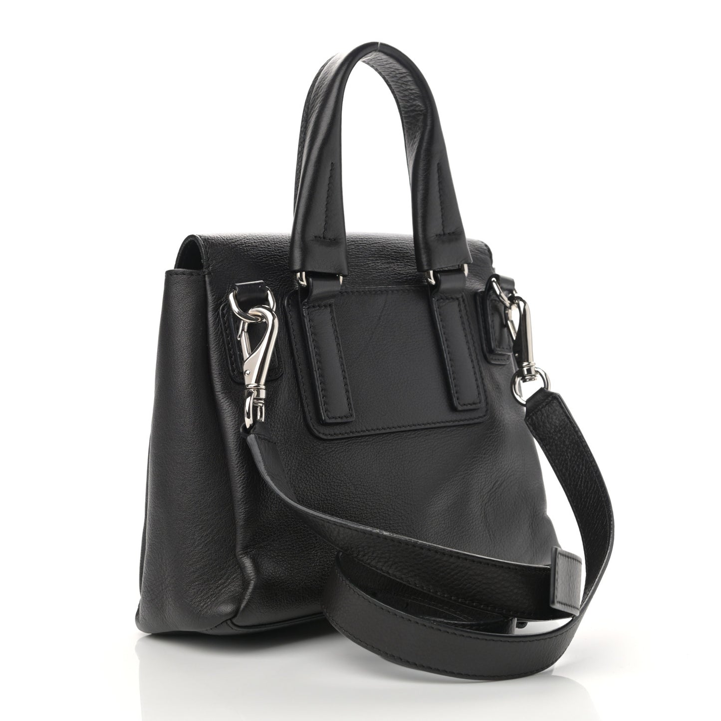 Calfskin Mini Pandora Pure Flap Bag Black