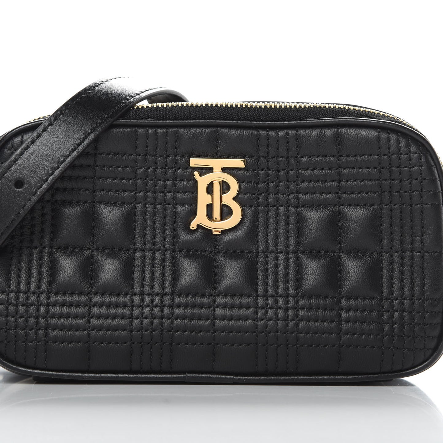 Lambskin Quilted Mini Camera Bag Black