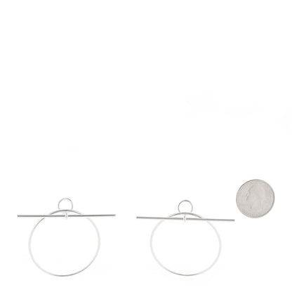 Hermes Sterling Silver MM Loop Earrings 2 of 4