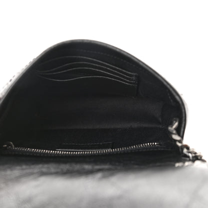 Saint Laurent Crinkled Calfskin Matelasse Monogram Niki Chain Wallet Black 5 of 10