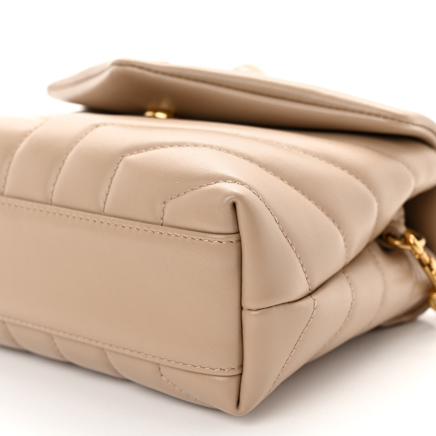 Calfskin Y Quilted Monogram Toy Loulou Crossbody Bag Dark Beige