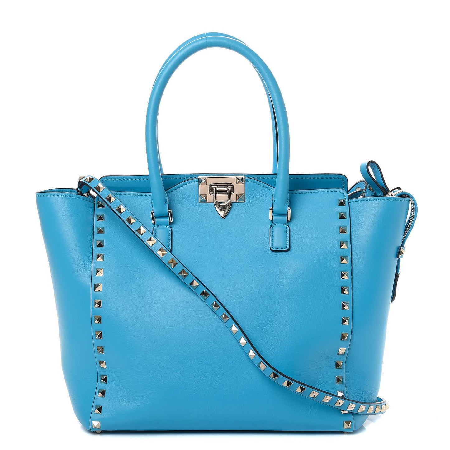 Vitello Rockstud Double Handle Tote Parrot