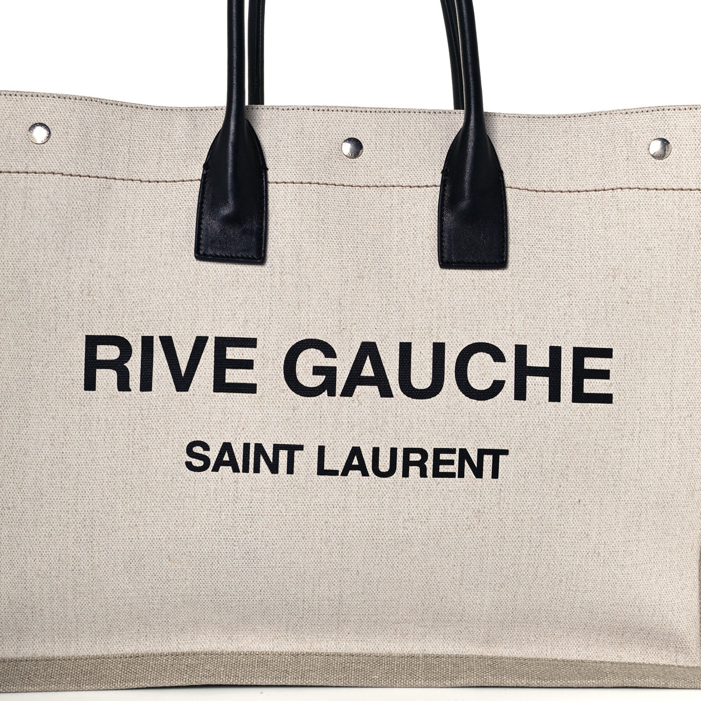 Linen Calfskin Rive Gauche Tote Optic White