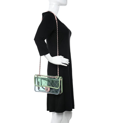 Chanel Lambskin PVC Quilted Medium Coco Splash Flap Blue Green 2 of 11