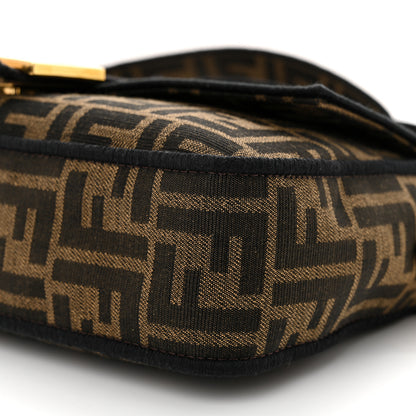 Fendi Fabric Jacquard FF 1974 Medium Baguette Tobacco Moro Black 9 of 10