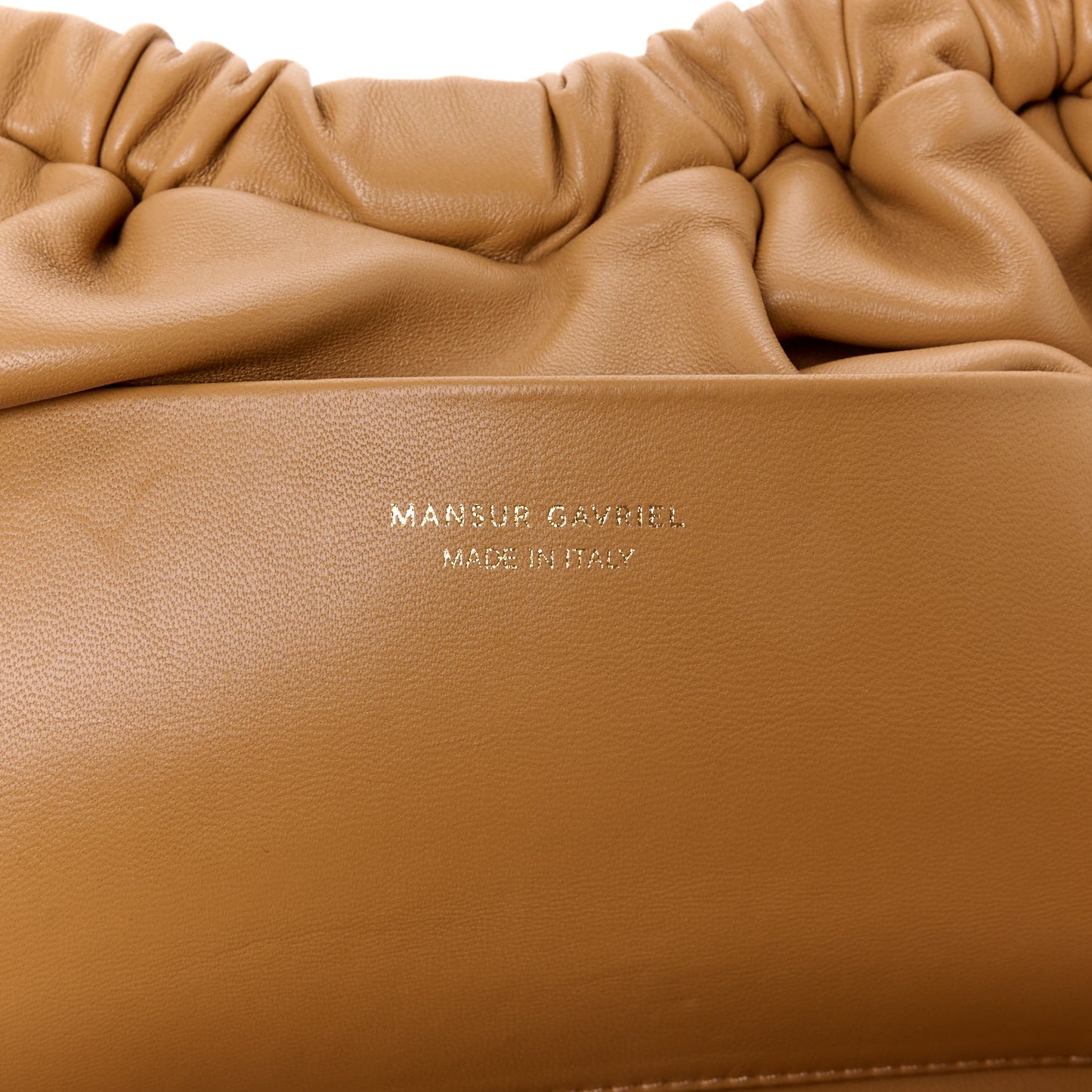 Lambskin Twist Cloud Chain Clutch Caramel