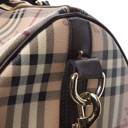 Burberry Haymarket Check Duffle Bag Dark Brown 9 of 20