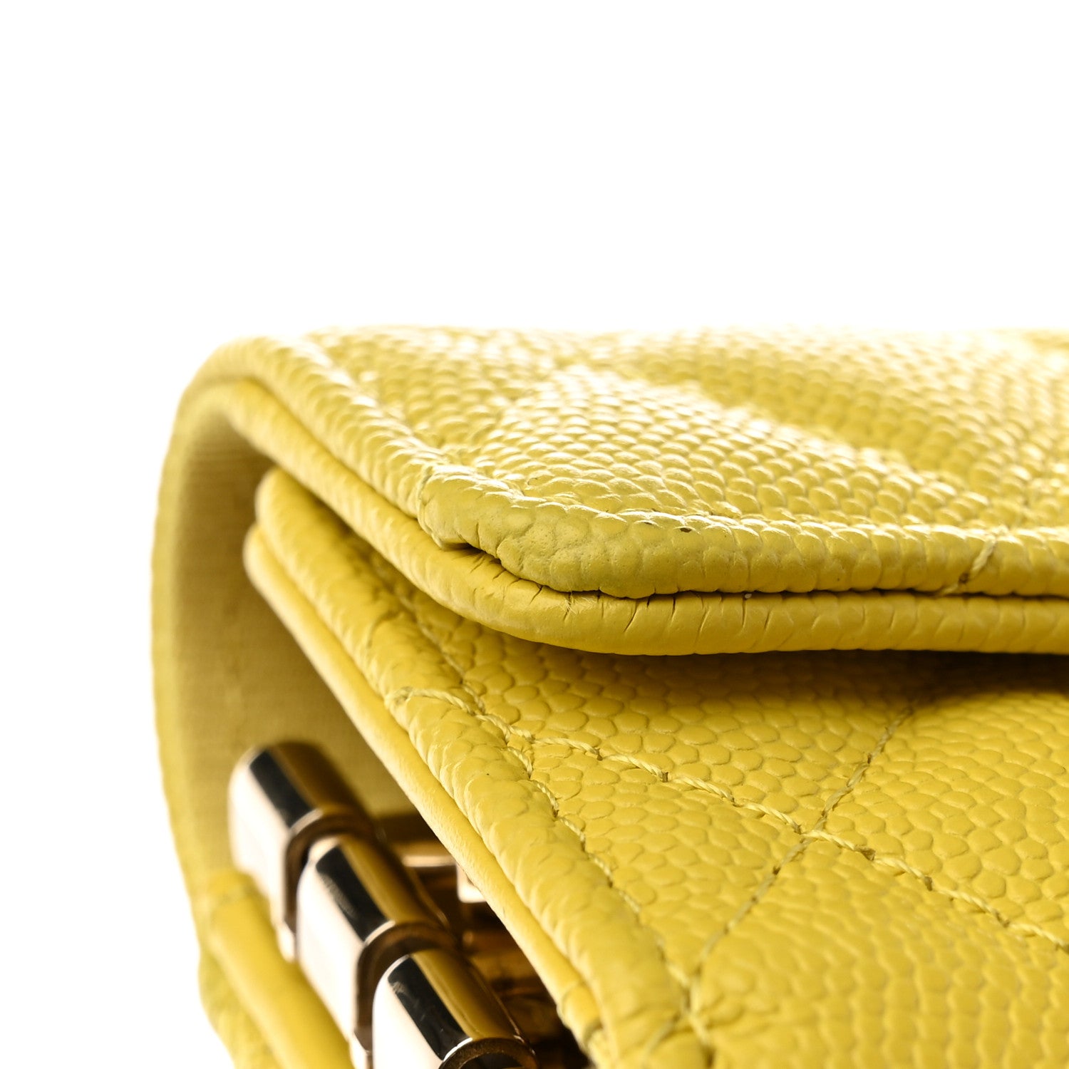Chanel Caviar Quilted Classic 4 Key Holder Wallet Yellow 10 of 13