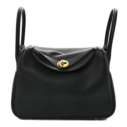 Hermes Taurillon Clemence Lindy 30 Black 1 of 10