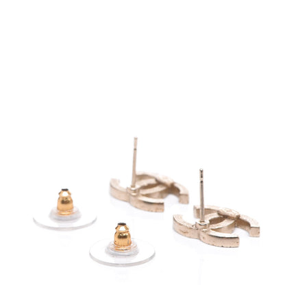 Chanel Crystal CC Earrings Gold 3 of 4