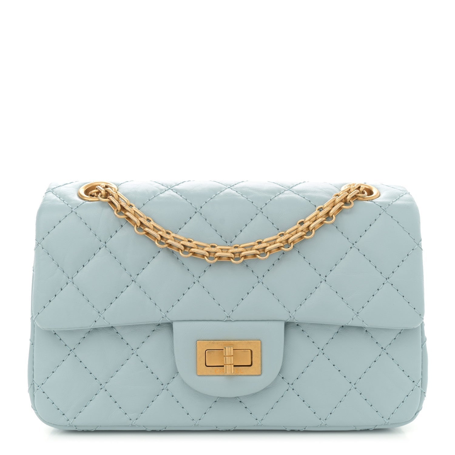Chanel Aged Calfskin Quilted 2.55 Reissue Mini Flap Light Blue 1 of 7