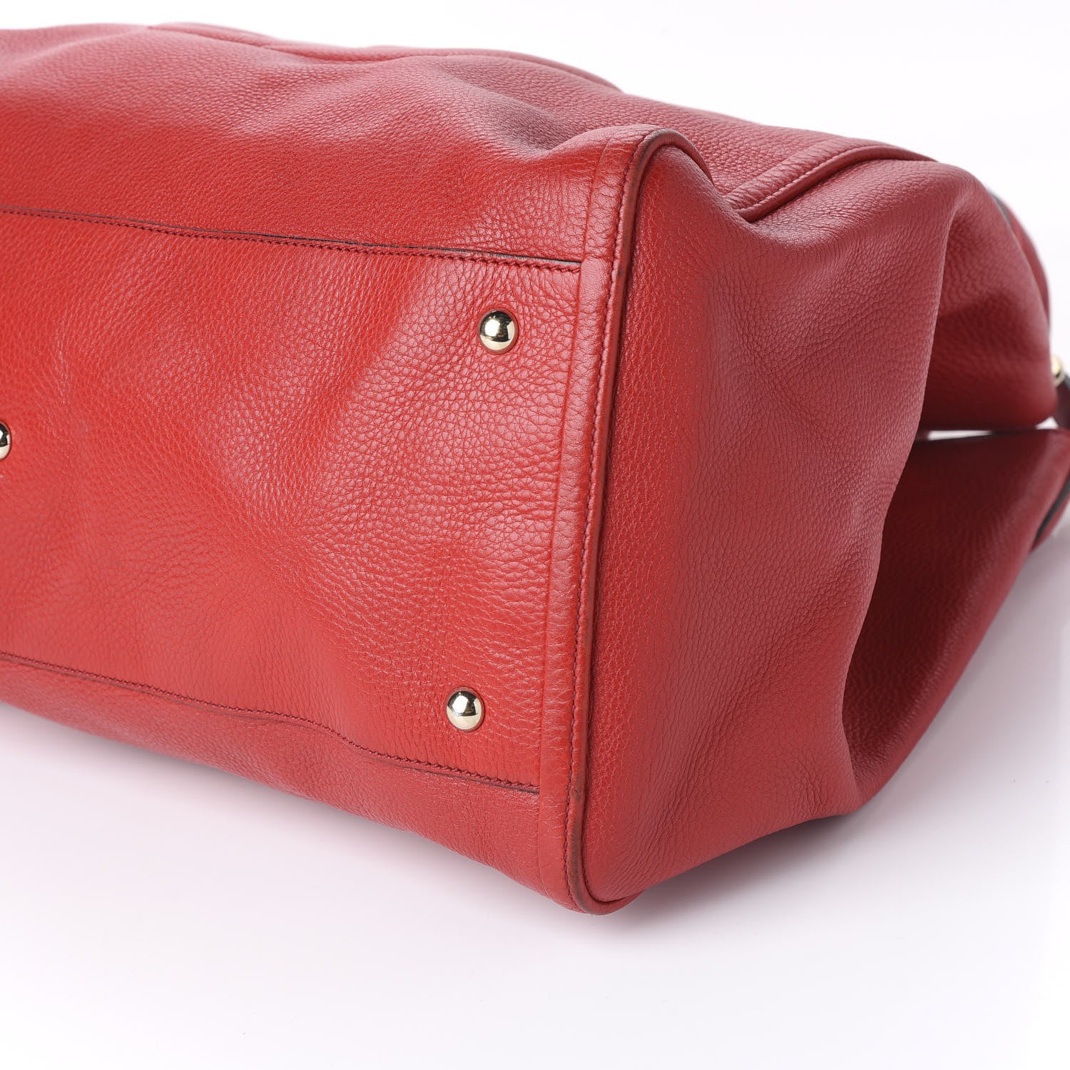 Gucci Pebbled Calfskin Large Soho Shoulder Bag Red 6 of 12