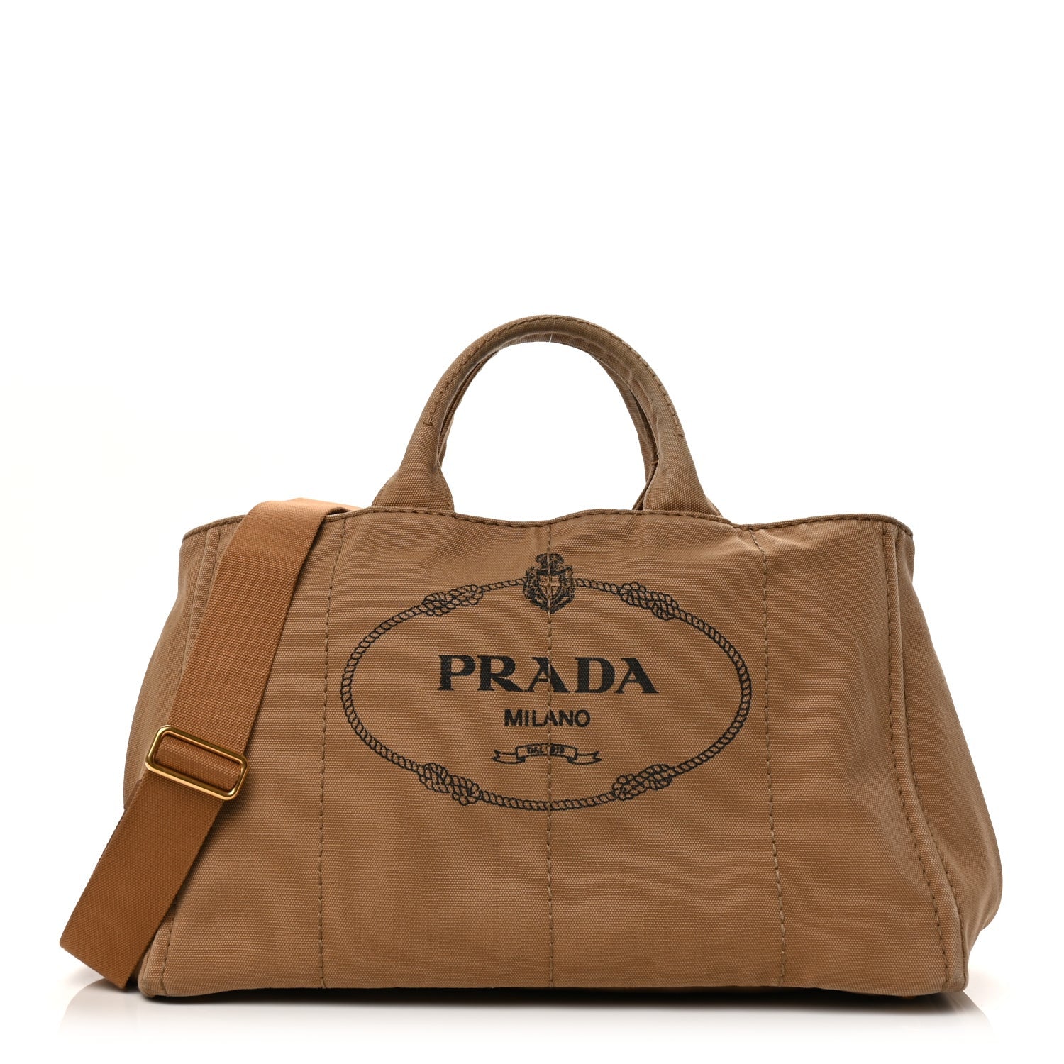 Prada Canapa Large Logo Tote Tabacco 1 of 10