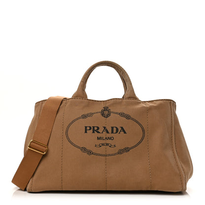 Prada Canapa Large Logo Tote Tabacco 1 of 10