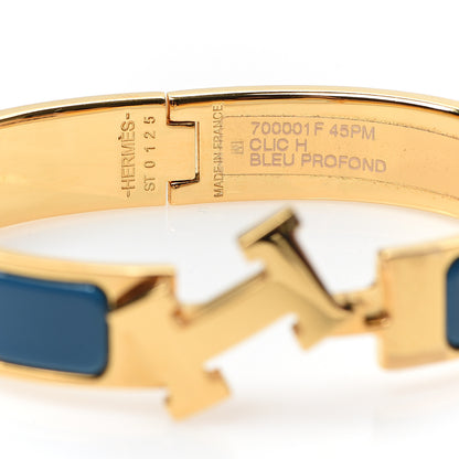 Hermes Enamel Narrow Clic Clac H Bracelet PM Bleu Profond 4 of 5