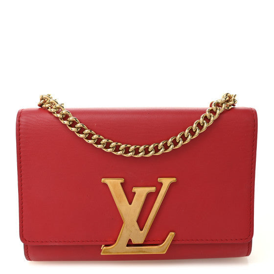 Calfskin Chain Louise MM Red
