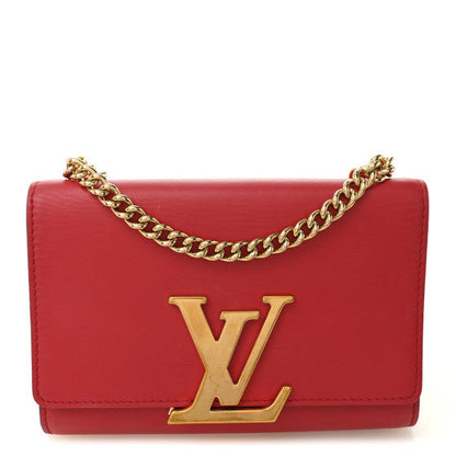 Louis Vuitton Calfskin Chain Louise MM Red 1 of 2