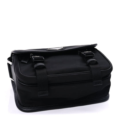 Prada Re-Nylon Saffiano Pocket Double Snap Buckle Shoulder Bag Black 4 of 6