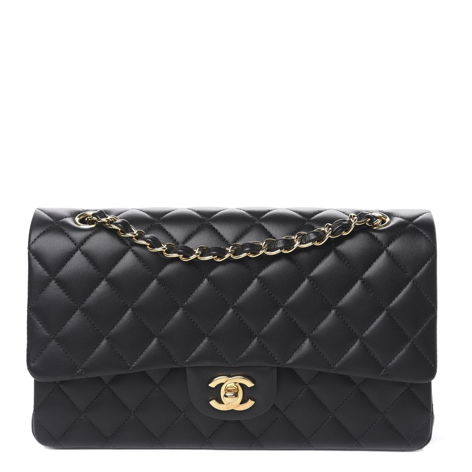Chanel Lambskin Quilted Medium Double Flap Black 1 of 11