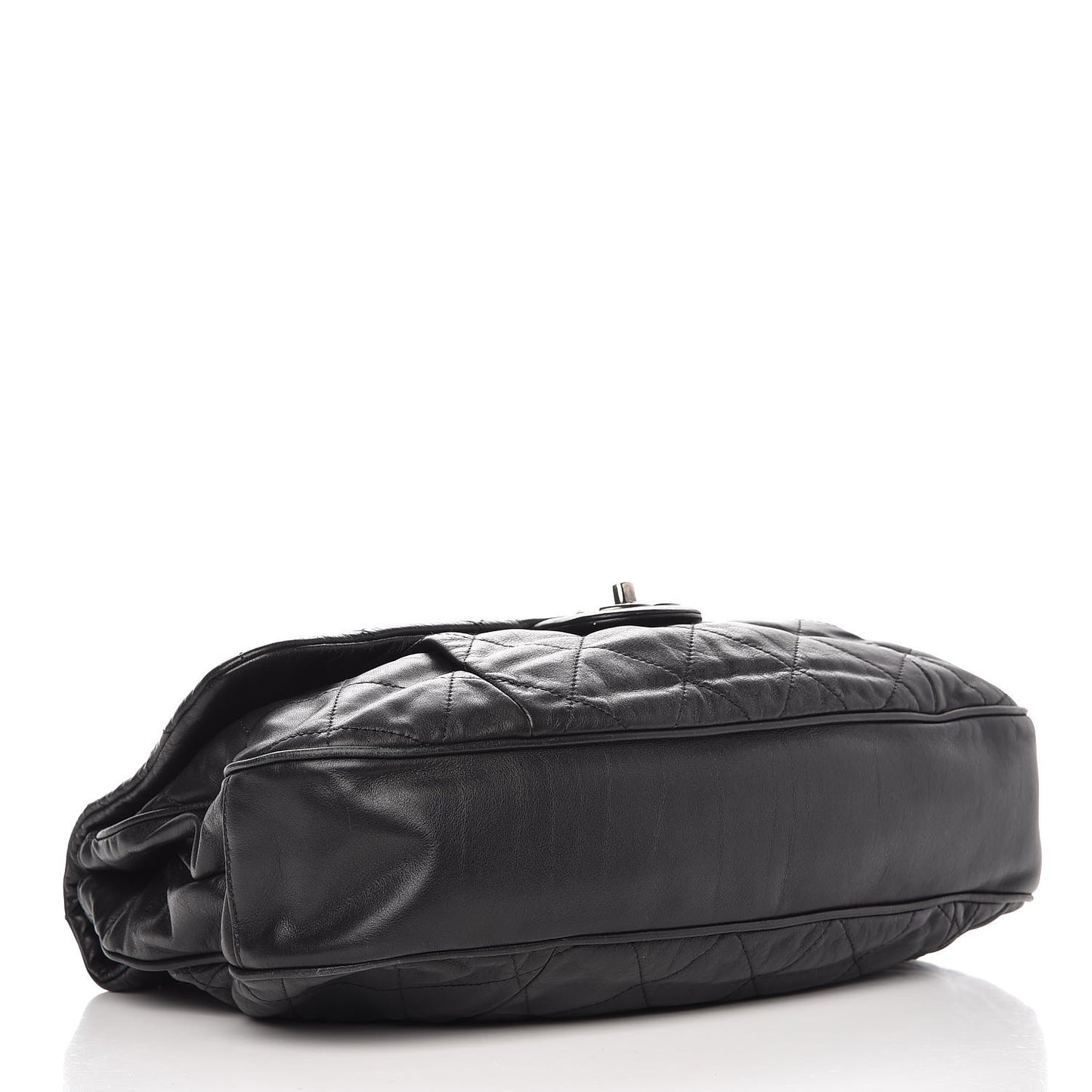 Calfskin Coco Pleats Flap Black