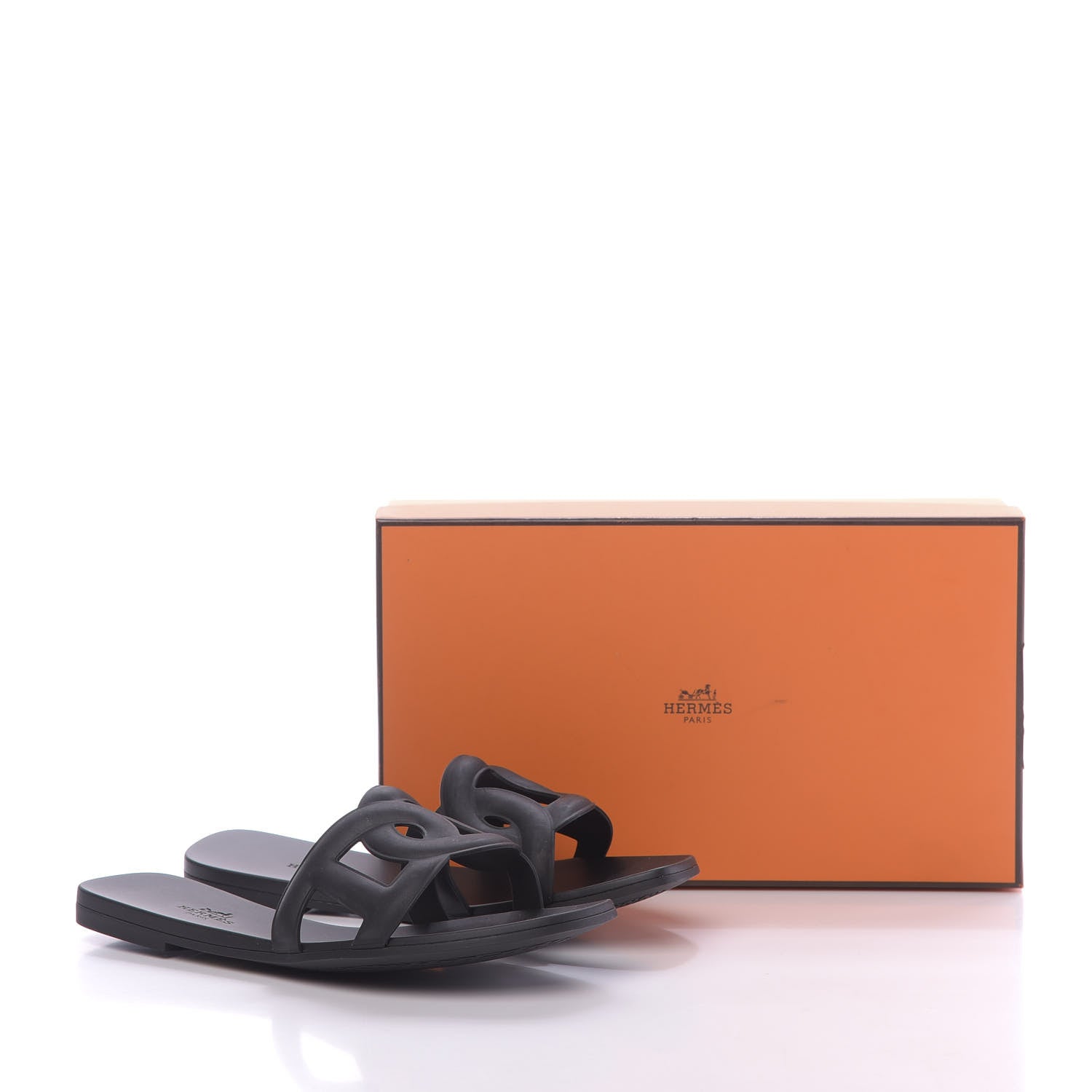 Hermes Rubber Aloha Sandals 38 Black 9 of 9