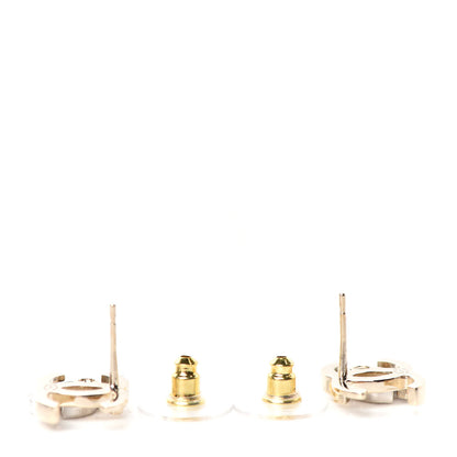Chanel Crystal Double CC Earrings Gold Silver 3 of 4