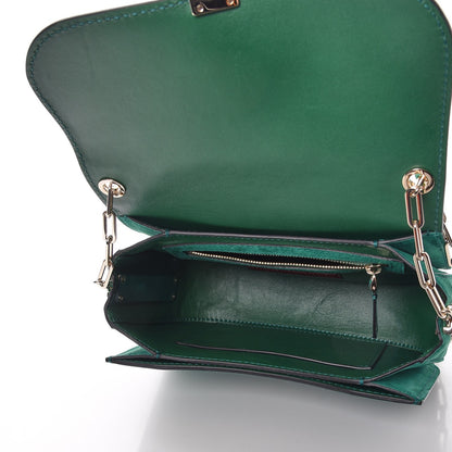 Valentino Garavani Suede Chain Flap Bag Emerald 5 of 7