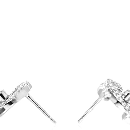 Chanel Crystal CC Turnlock Earrings Silver 3 of 4
