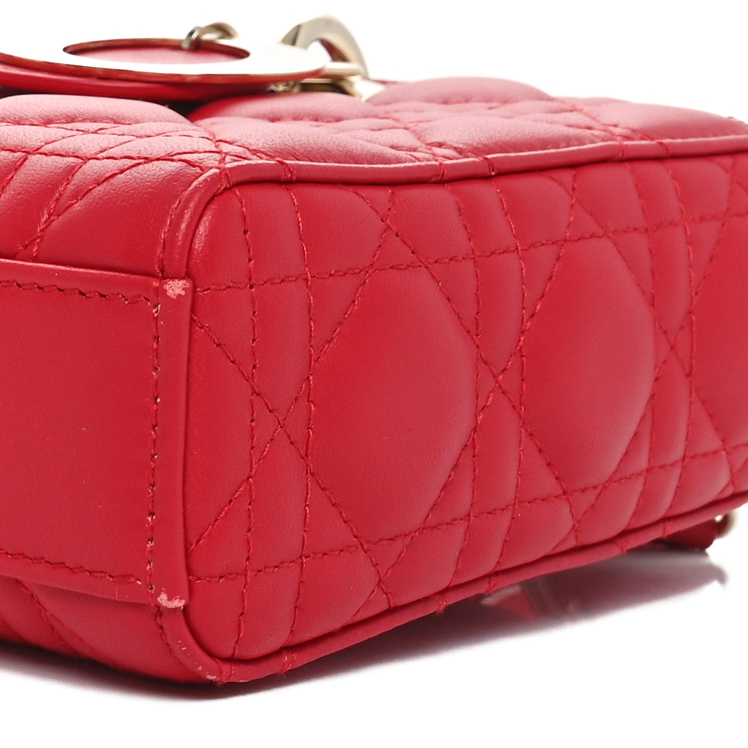 Christian Dior Lambskin Cannage Medium Lady D-Joy Red 10 of 10
