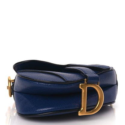 Christian Dior Goatskin Micro Saddle Bag With Strap Blue Royale 3 of 8