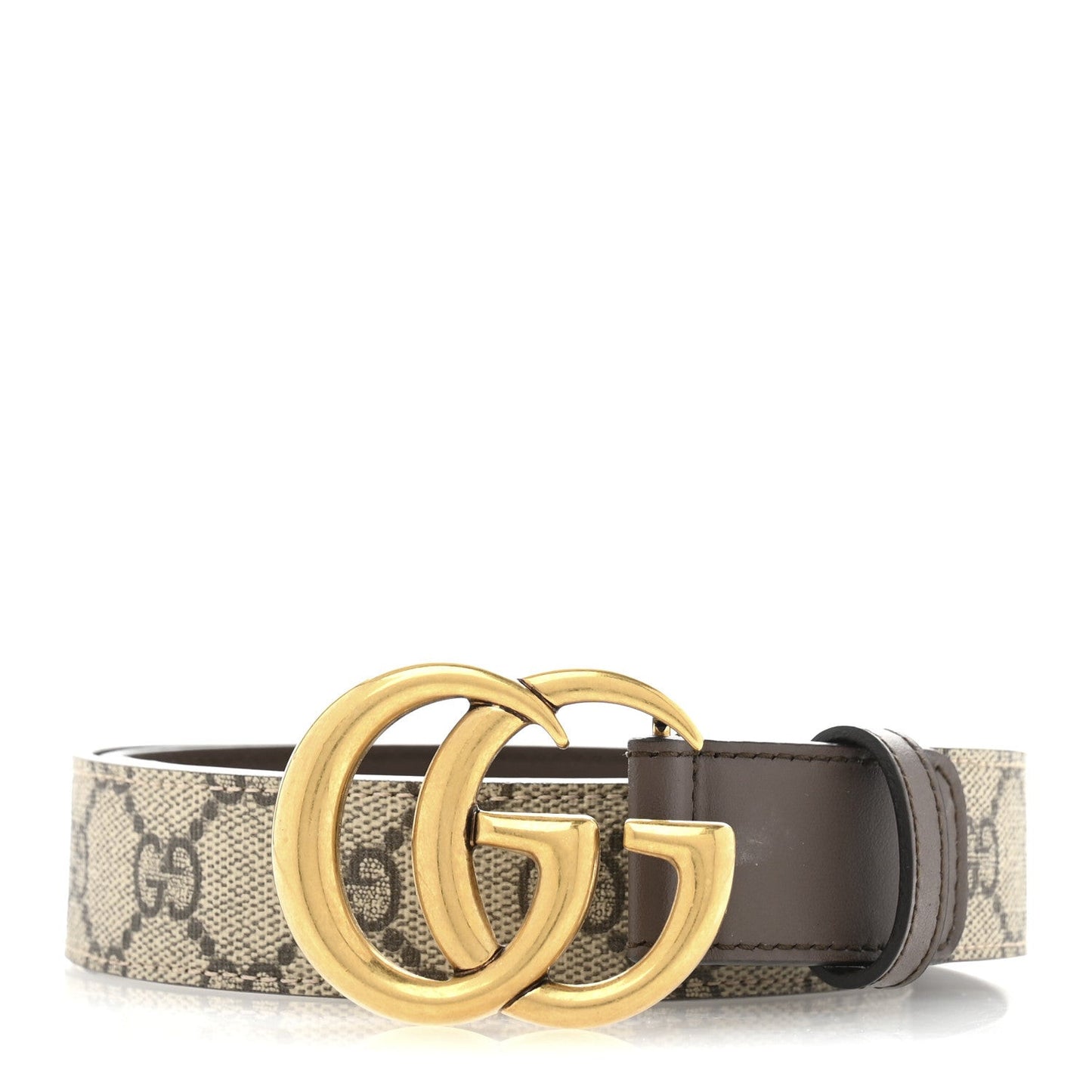 GG Supreme Monogram Matte Plutone Calfskin Double G 30mm Belt 80 32 Beige Ebony New Acero